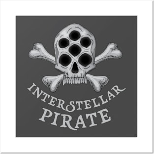 Interstellar space pirate skull crossbones Posters and Art